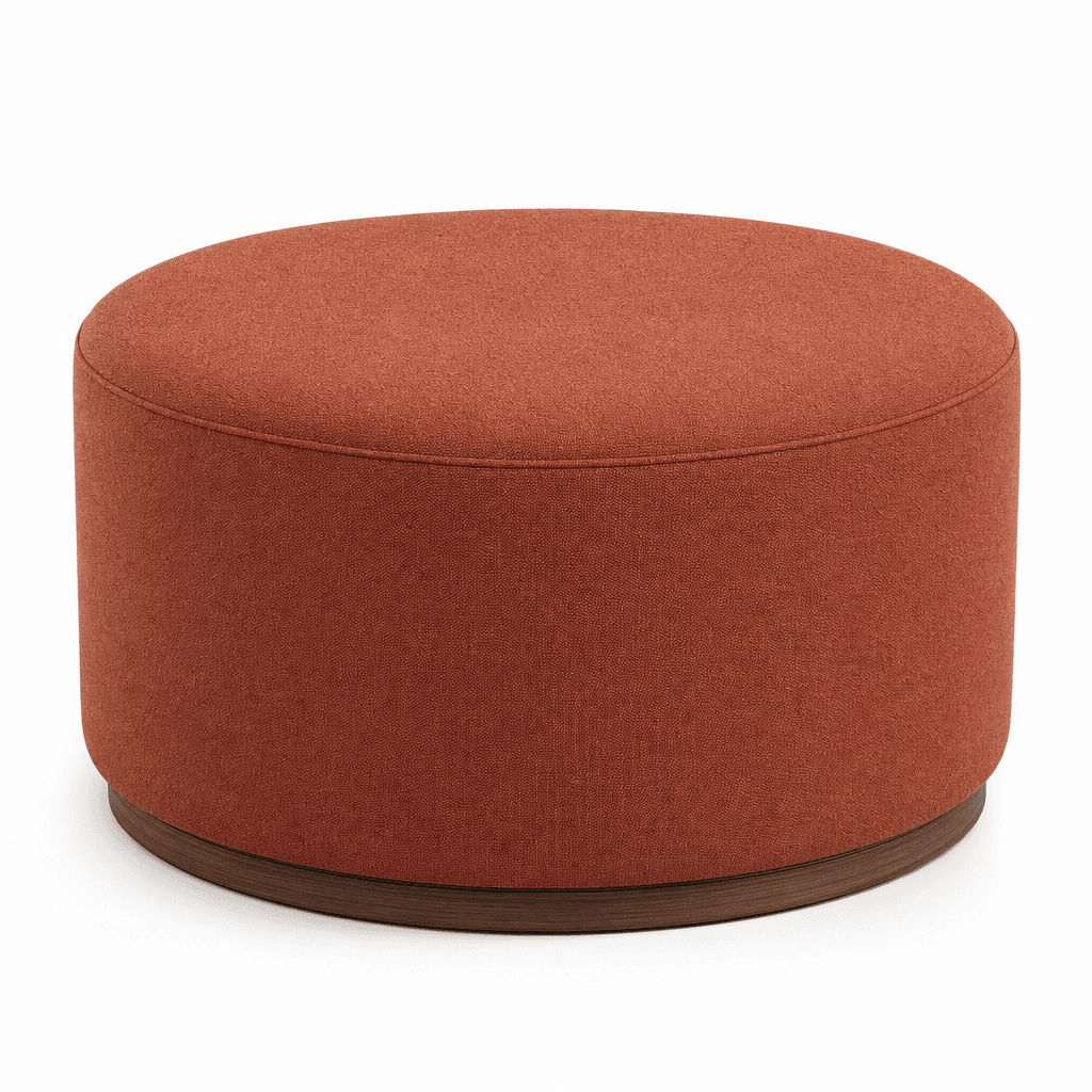 Pivot Round Upholstered Ottoman, 28-Inch studio product photograph